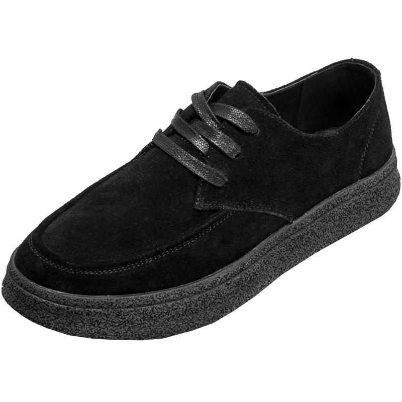 

Модные трендовые новые мужские туфли из замшевой кожи, массажные подошвы, удобные для повседневной носки, мужская кожаная повседневная обувь, туфли оксфорды в британском стиле 38 чёрный