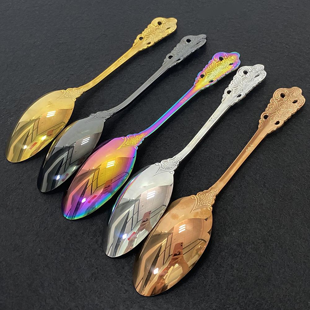 24Piece Dinnerware Set Golden Cutlery 18/10 Stainless Steel Tableware For Kitchen Dinenr Knife Fork Gold Spoon Flatware Set