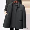 Men's Plus Velvet Turn-Down Collar Jacket for Middle-Aged and Elderly - Thick Autumn/Winter Business Coat