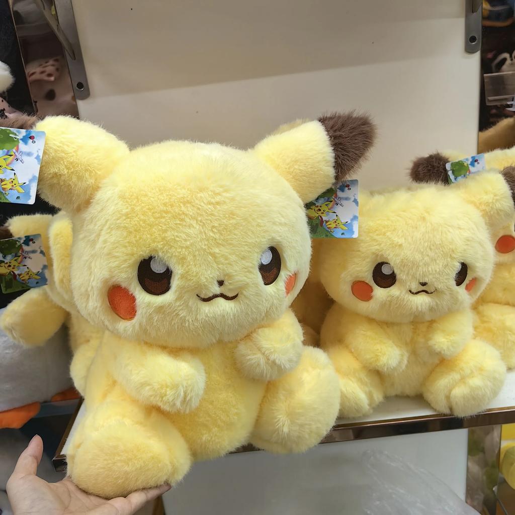 Very Soft Chubby Pikachu Plush Toy Fluffy Stuffed Anime Huggable Plushies Cute Anime Game Character Doll For Bedtime Hug Gifts
