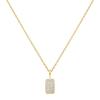 Pave Square 925 Silver Necklace N064-01G