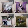 Cute Scottish Border Collie Pillowcase Dog Print Decor Pet Animal Cushion Cover Sofa