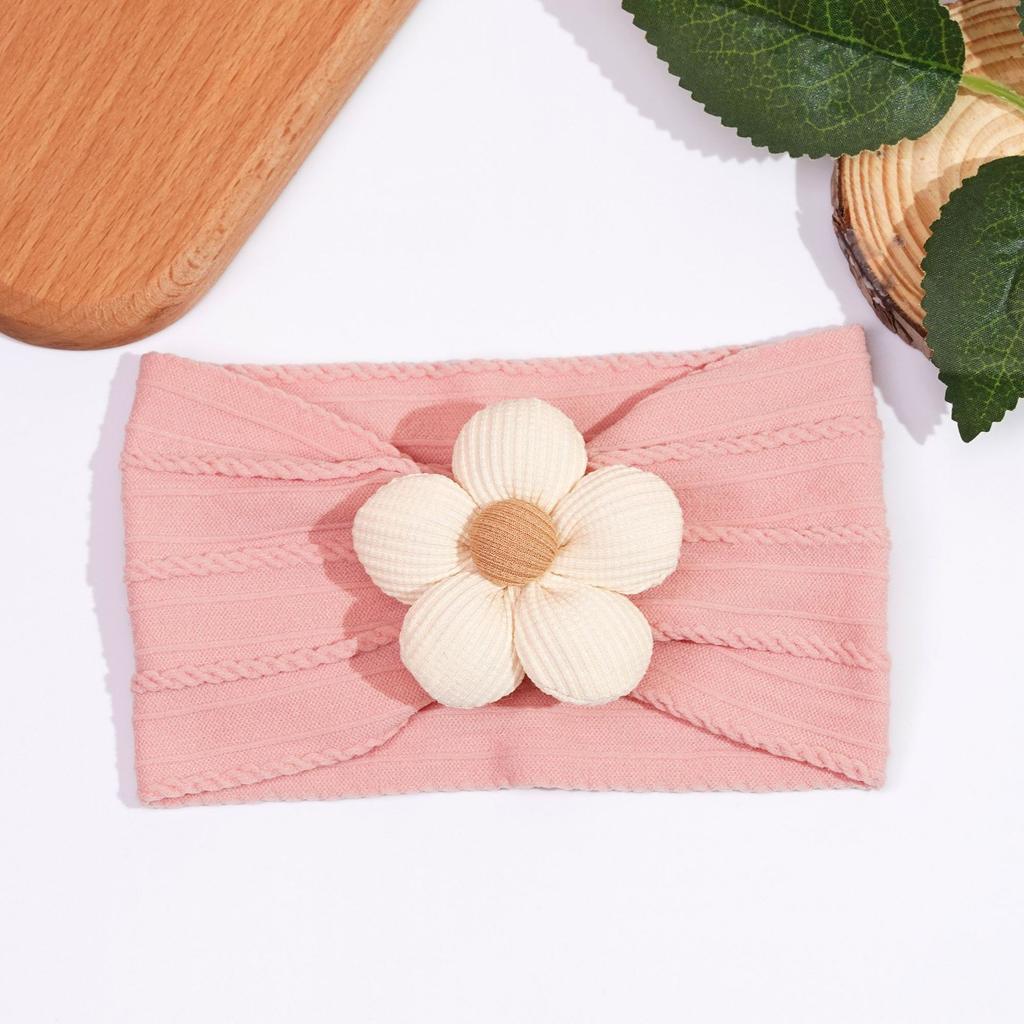 Jacquard Nylon Baby Headband with Flowers Children's Hair Accessories Cover Forehead and Guard for Girls Hair Clips