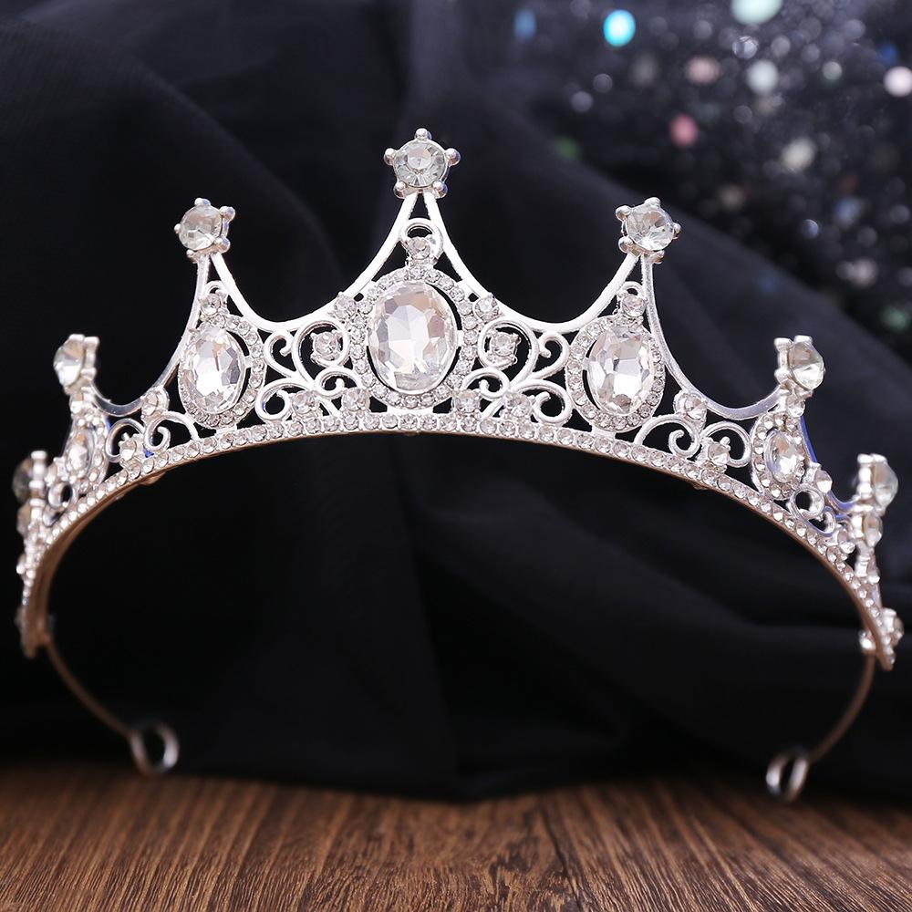Neue Brautkopfbedeckung, exquisite Strasskrone Braut Prinzessin Krone Hochzeitszubehör Krone Haarschmuck