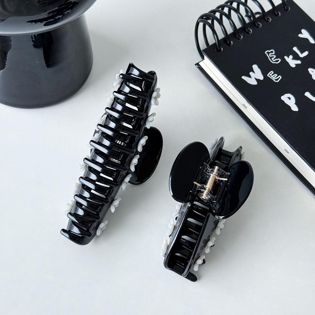 Luxurious Oversized Flower Hair Claw Charming Acetate Rhinestone Grab Clip For Women