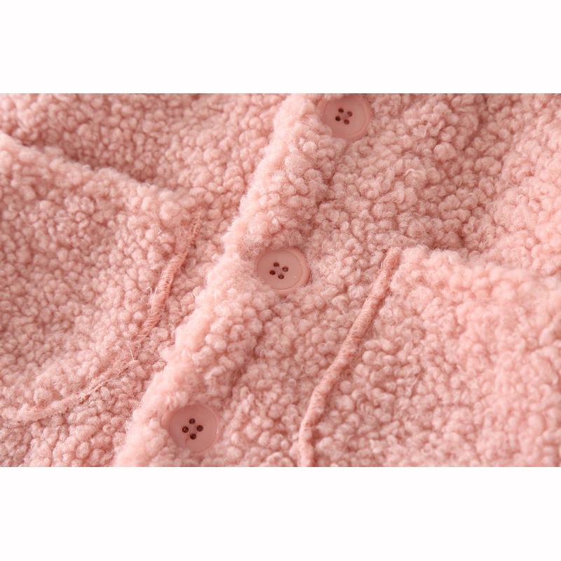Plush Girls Coat Autumn Winter Lambswool Kids Jacket Fashion Princess Christmas Outerwear Children Clothing
