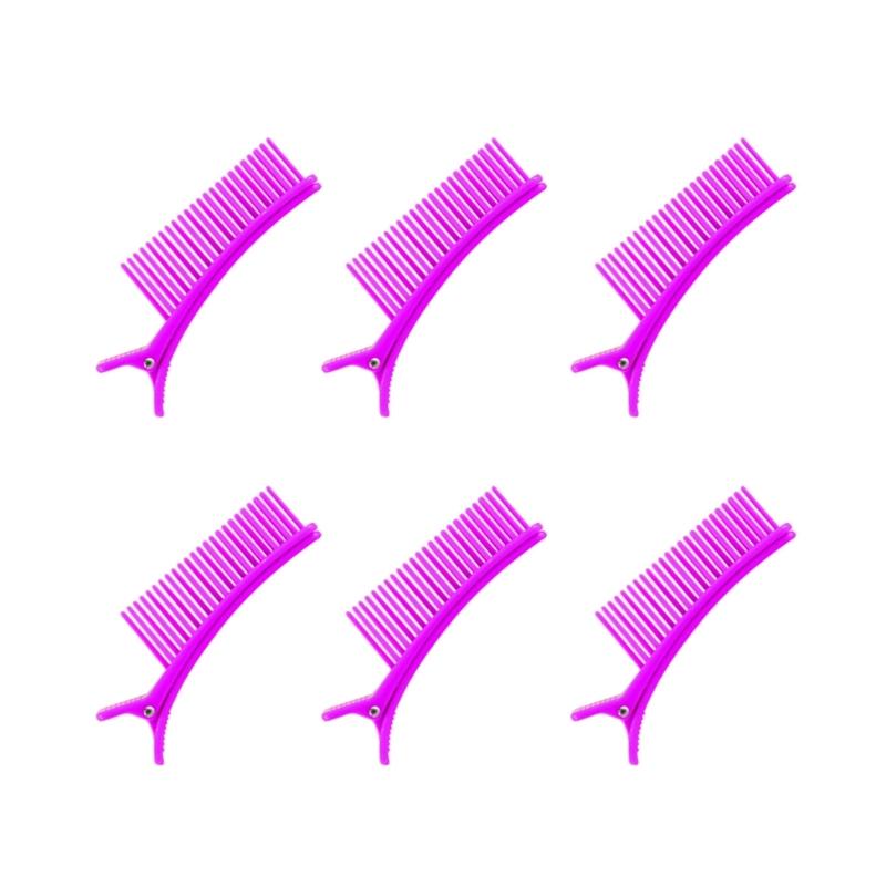 6Pcs Practical Hair Clip for Precise Sectioning Brush Top Design Styling Tools Coloring Cutting DIY Hairstyling Essential