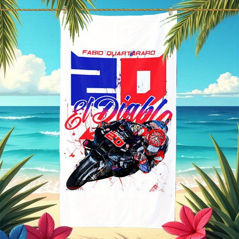 1pz F-Fabio Q-Quartararo #20 El Diablo MotoGP Racing Telo da Spiaggia Microfibra Morbido Asciugatura Rapida Asciugamano da Bagno per Fan Nuoto Outdoor