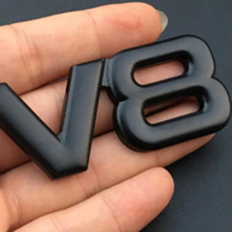 3d Metal Chrome Black Car Letters V8 Logo Engine Displacement For Land Cruiser Fender Trunk V8 Emblem Badge Sticker Accessories