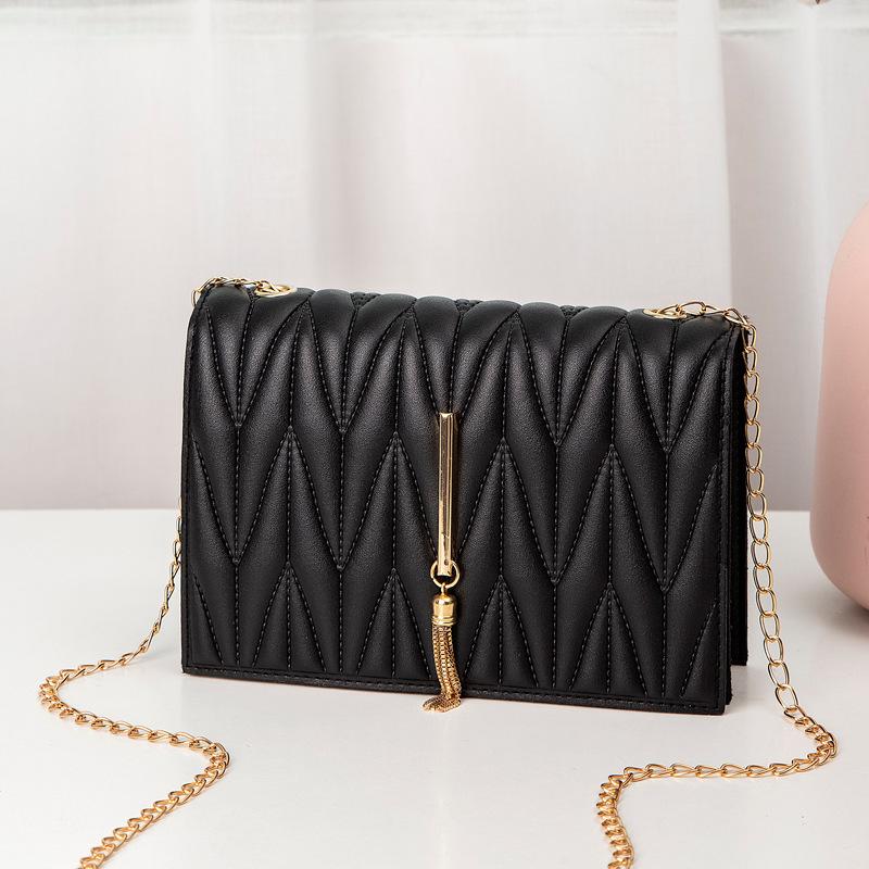 Tassel small square bag women's bag small bag women's embroidery chain bag diamond messenger bag