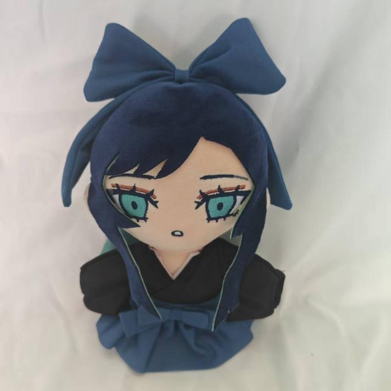 New Cute Ado Singer Plush Ado Character Dolls with Blue Bow and Black Outfits Soft Stuffed Plushies for J-Pop Fans Kids Birthday Gift Home Decoration