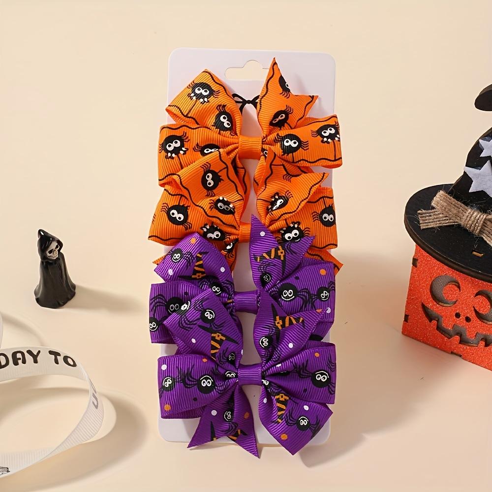 Popular Children'S Hair Accessories Set Accessories Halloween Ribbed Bow Hairpin Children'S Accessories 638