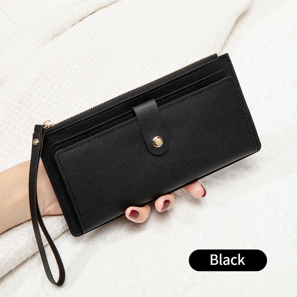 New women's wallet lightweight and simple zipper buckle wallet fashionable multi-card long wallet