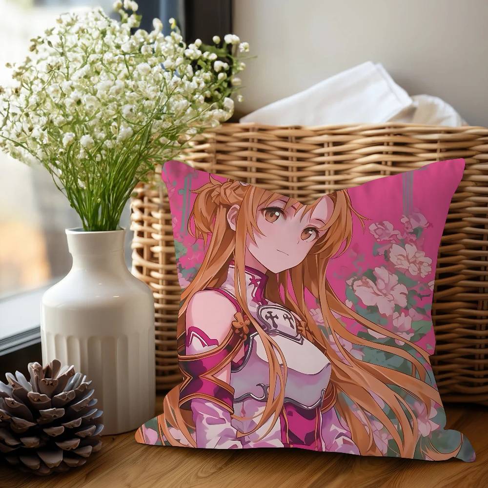 A-Asuna Cartoon 45*45cm Cushion Cover Pillow Cover Decor Pillowcase Home Pillowcase For Couch Pillow
