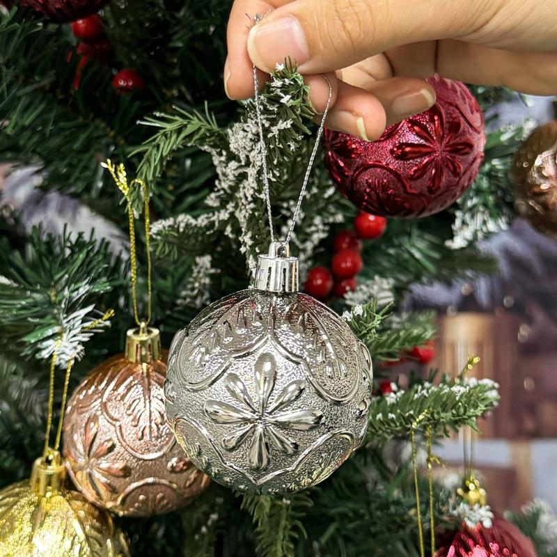 6/12PCS Christmas Ball Ornaments Xmas Tree Hanging Pendant Sets 5cm Colorful Ball Decoration for New Year Christmas Home Party