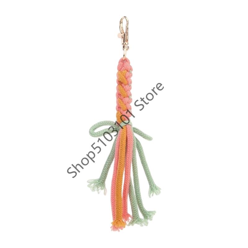 

Colorful Hand Woven Rope Tassels Keychains For Women Bag Pendant Couple Car Chains Jewelry Gift Decoration Accessories червоний