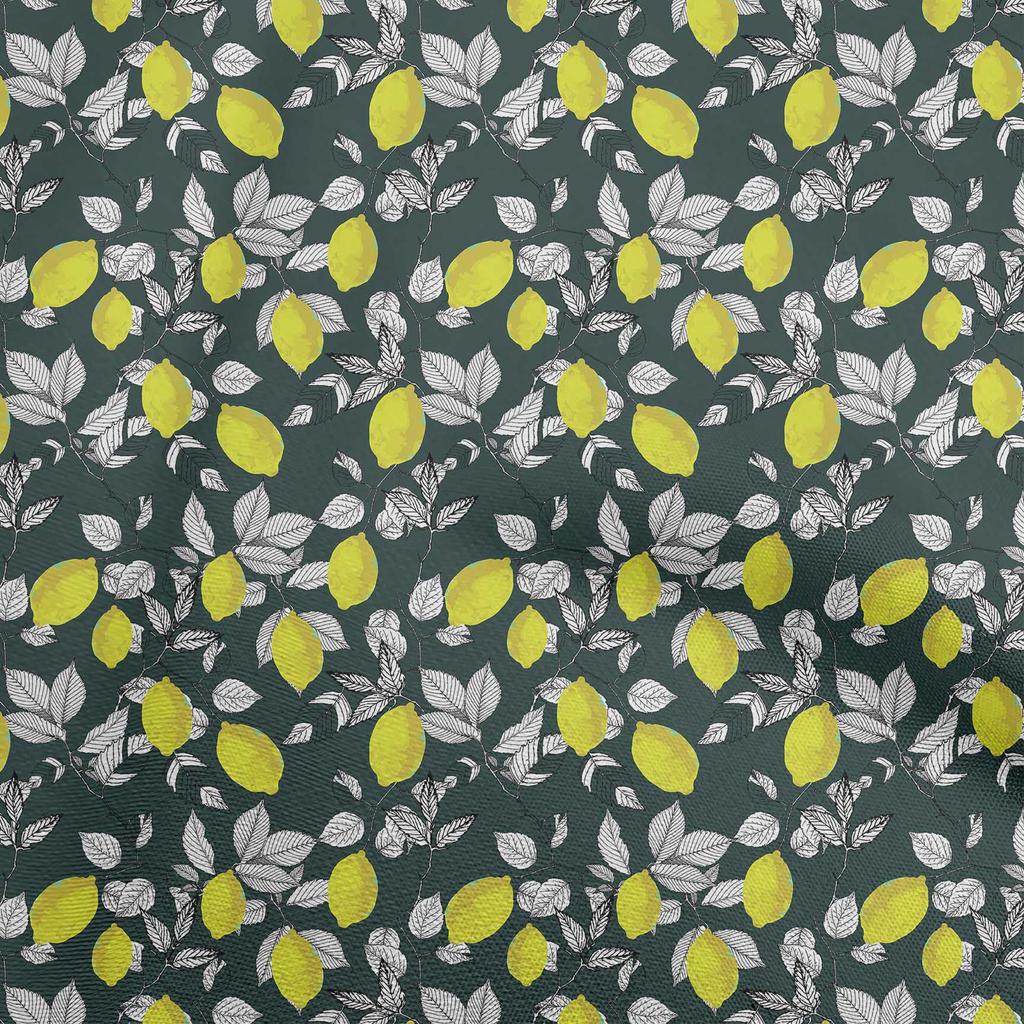 oneOone Popelina de Algodón Gris Polvoriento Tela Material para Vestido Estampado de Hoja Tropical Tela por Yarda 42 Pulgadas