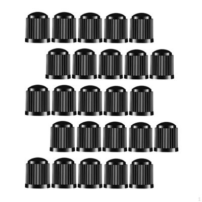 25 Pack Vehicle Tire Valve Stem Caps with Decorative Rubber Rings