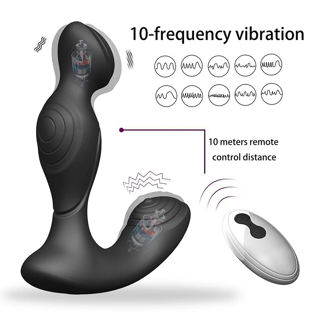 Powerful Male Prostate Massager Wireless Control Anal Plug Ring Delay Ejaculation Butt Plug Vibrator Sex Toy for Men Masturbator