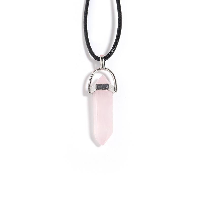 1Pc Hexagon Pillar Stone Necklace Bullet Pendant Choker Necklace Fashion Jewelry Gift