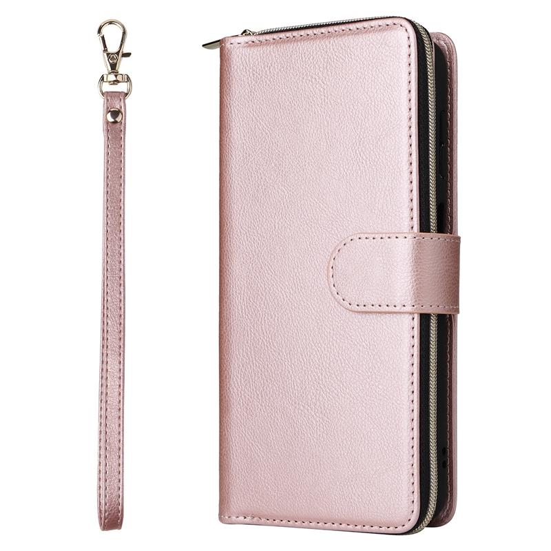 For Samsung Galaxy S23FE/S21FE/A13/A53/A23/M23/M13 Wallet Phone Case, Zipper Flip Card Holder Case Pouch for iPhone 15