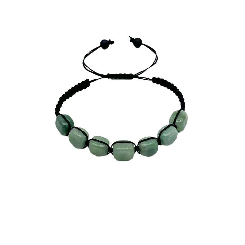 Natural Stone Bracelet - Adjustable Woven Necklace Jewelry with Tiger Eye Stones