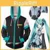 Stylish Hatsune Miku Vocaloid Zipper Hoodie With Soft Material For Everyday Wear