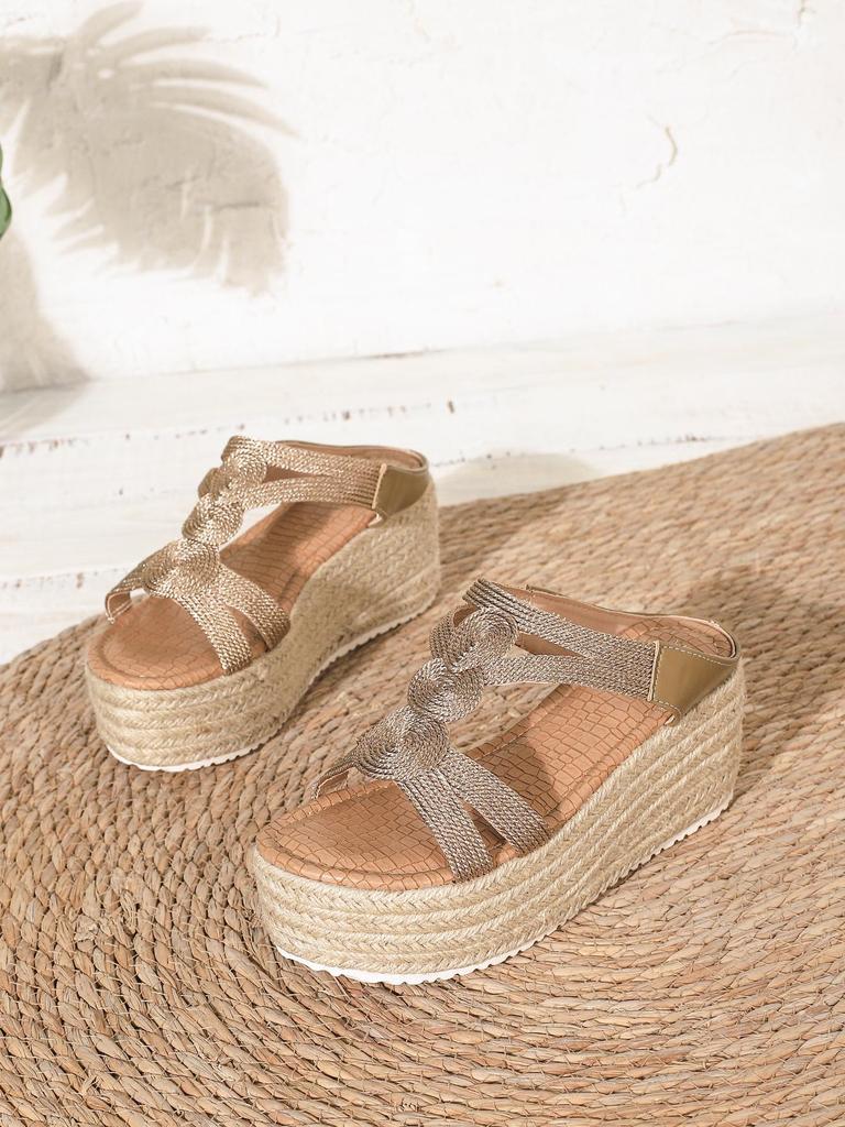 2026 Römische Keil-Espadrille-Sandalen für Damen mit dicken Sohlen & dünnem Riemen mit Schnalle