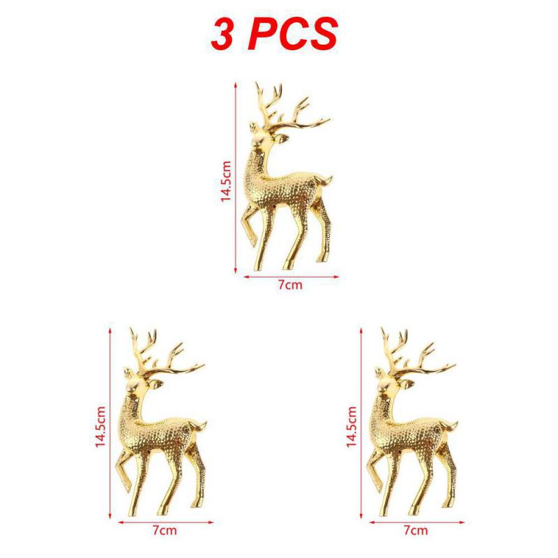 1/3/5PCS Artificial Simulation Christmas Sika Deer Reindeer Fairy Tale Garden Props Animal Statue Home Elk Shop Display Cabinet