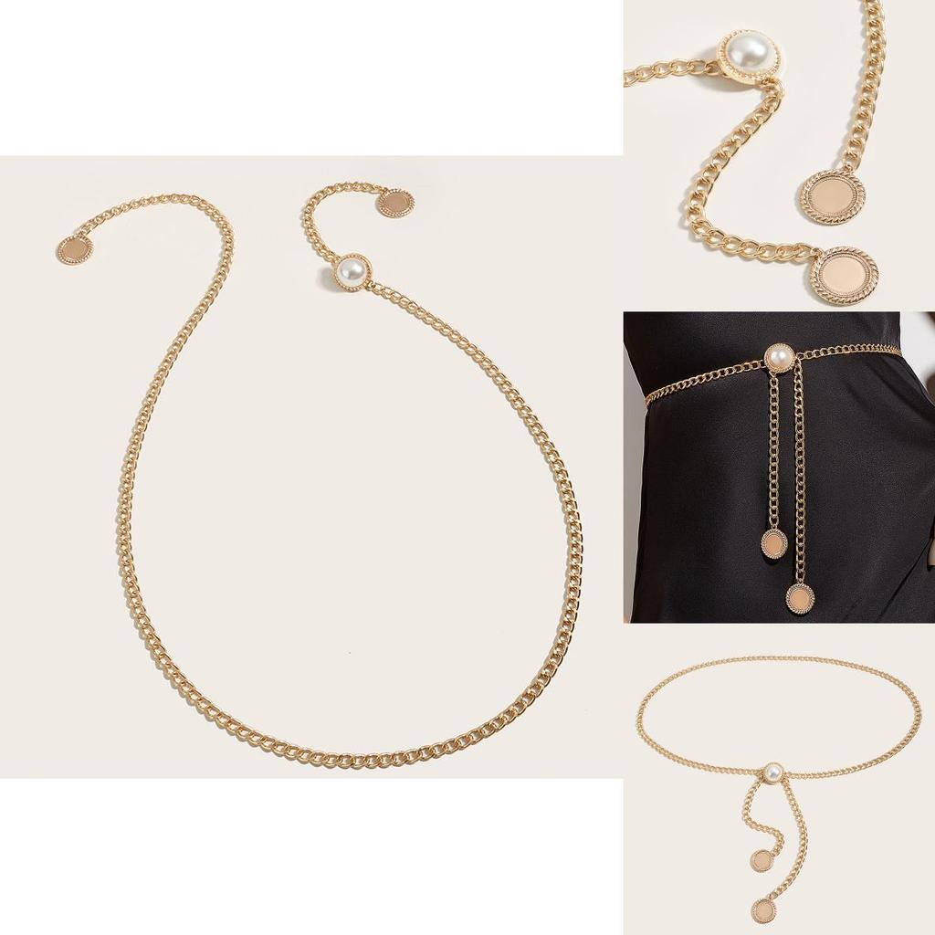Modische Imitation Perlen Dekoration Damen Lässige Taillenkette Für Frühling Und Herbst