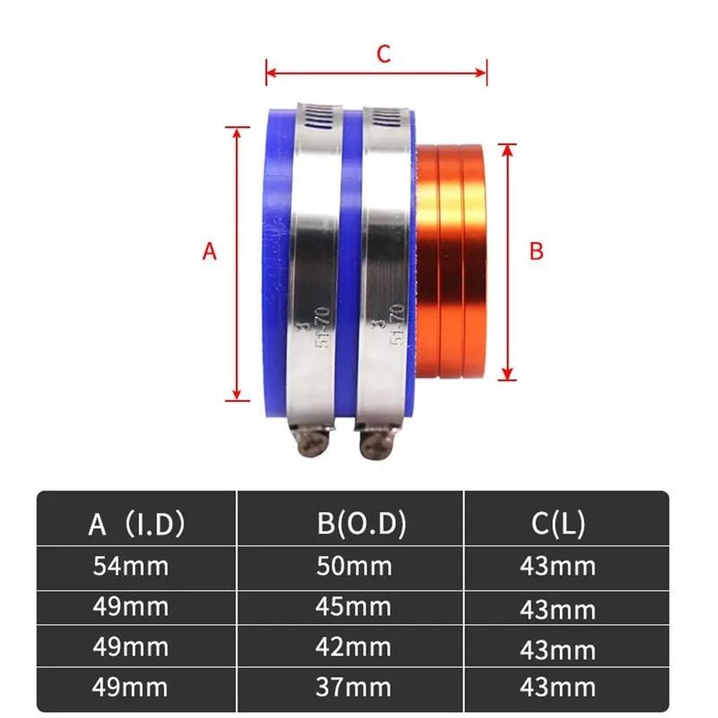 CNC Motorrad PWK PE Vergaser Luftansaugstutzen Stiefel Umbau Vergaser Ansaugkrümmer Stiefel Klemme Schnittstellenadapter (Farbe: 50-45 B)