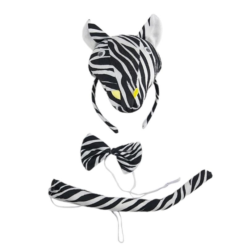 

Zebras Ears Headbands Set Festival Season Wear Carnivals Costume Hair Hoop for Kids Halloween Costumes