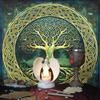 Square Divinations Tapestry Tree Pattern Astrology Tablecloth Tarot Tablecloth Table Cloth Witchcrafts Supplies
