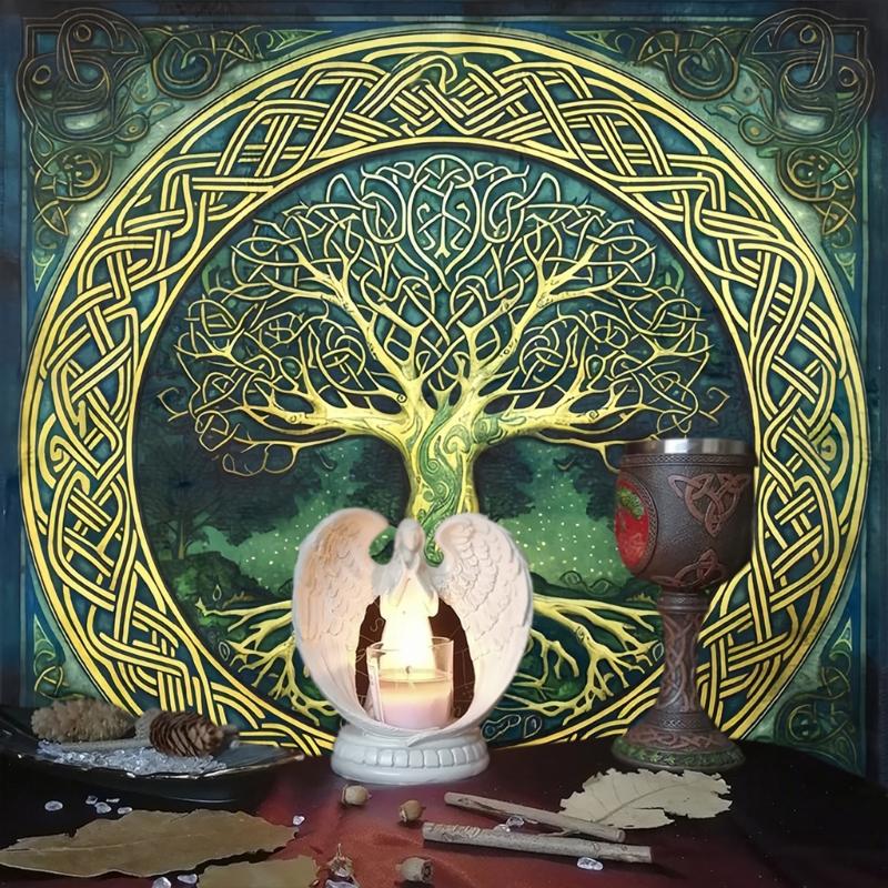 Square Divinations Tapestry Tree Pattern Astrology Tablecloth Tarot Tablecloth Table Cloth Witchcrafts Supplies