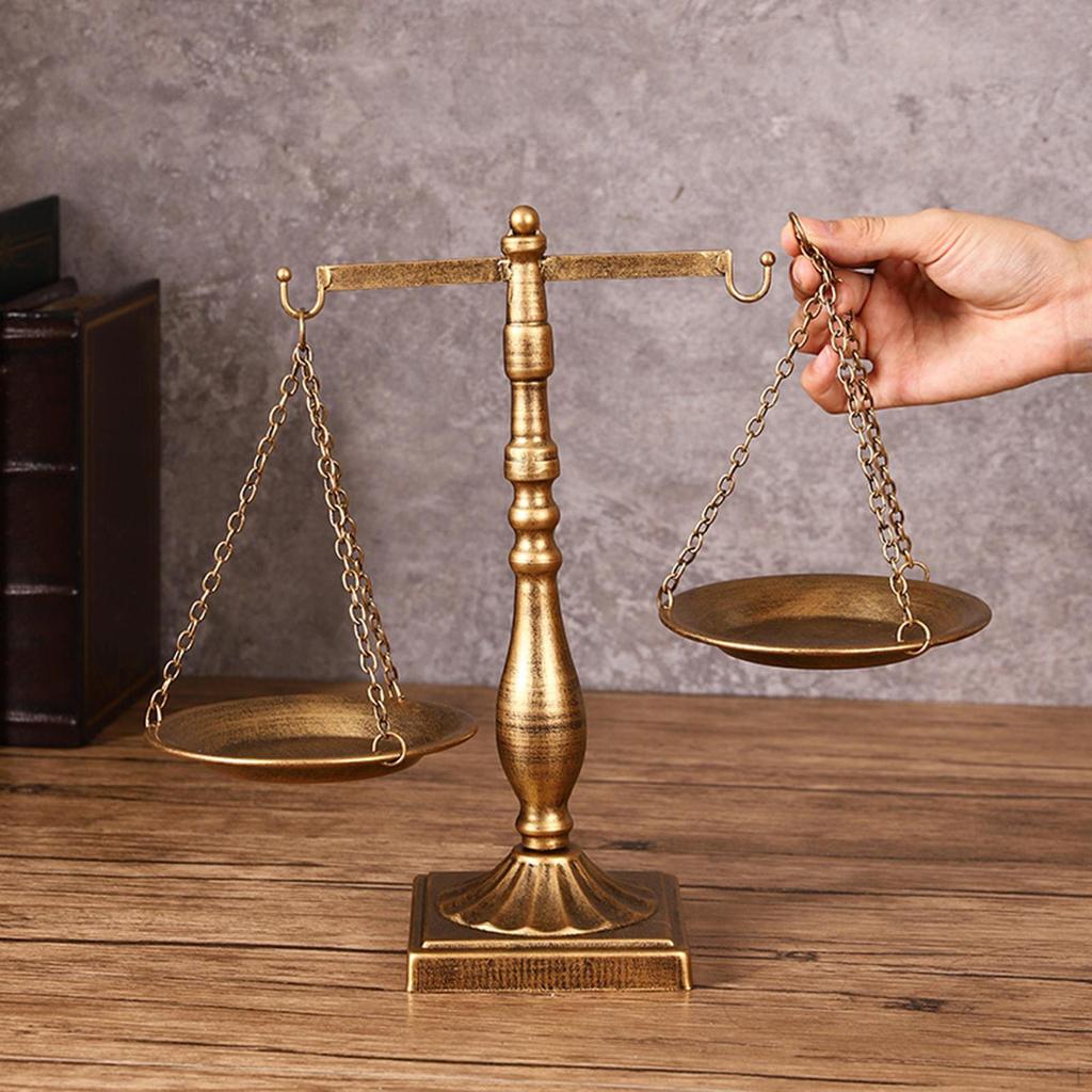 Balance Scale Jewelry Stand Decorative Metal Tray Organizer Vintage Display with Artistic