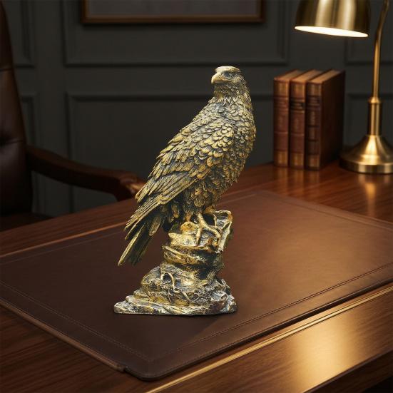 Garden Resin Eagle Statue, Outdoor Standing Eagle Sculpture, Yard Lawn Eagle Ornament, Housewarming Gift for Friends Family