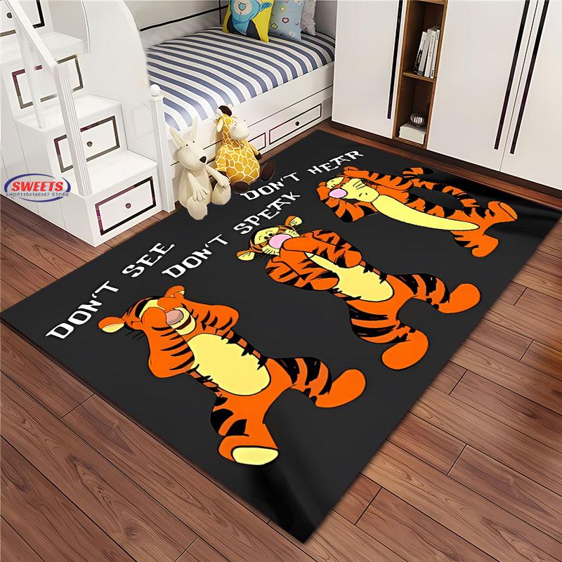 1 Pezzo Tappeto Area Winnie the Pooh Tigger, Tappeti Soggiorno e Camera da Letto, Tappetino Divano Camera Bambini, Tappeto Antiscivolo Pavimento Zerbino, Regalo per Bambini