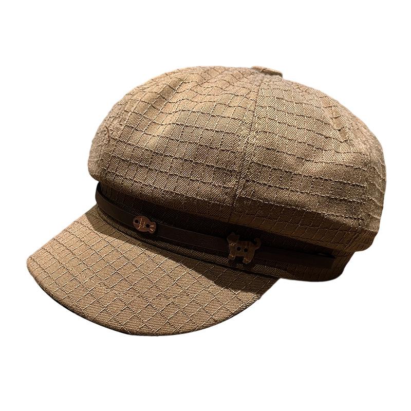 Retro Octagonal Hat Children's British Style Belt Standard Versatile Face Little Painter Hat Outdoor Leisure Windproof Newsboy Hat