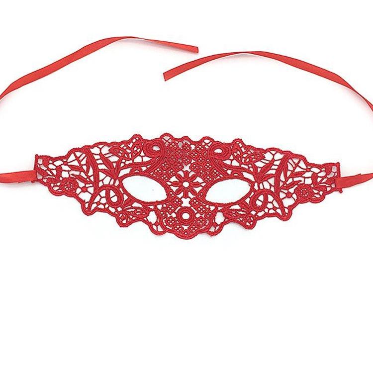 Women Sexy Babydoll Lingerie Black Hollow Lace Erotic Costumes Cosplay Party Masks 30*10CM