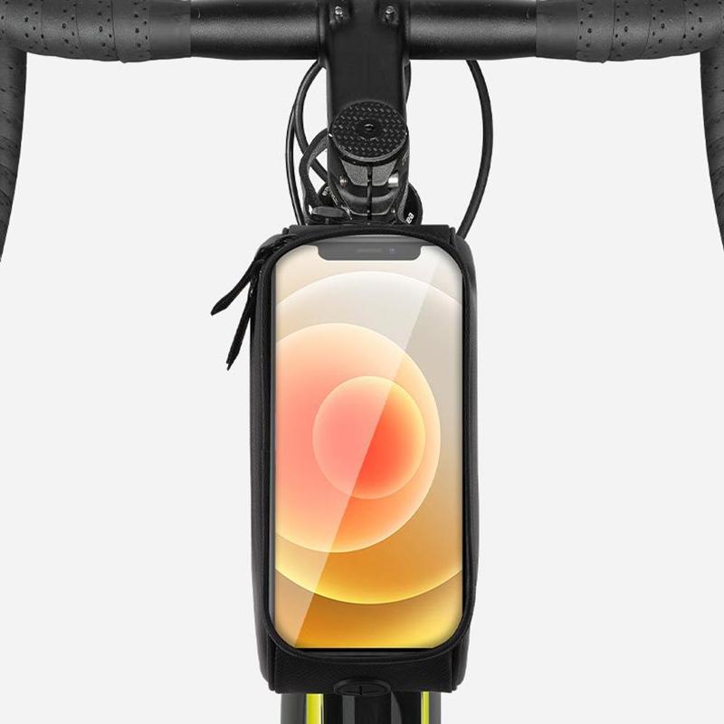 West Biking 7,0 Zoll Fahrrad-Telefon-Touchscreen-Tasche, reflektierende Oberrohrtasche aus Eva-Hartschale, wasserabweisende Vorderrahmentaschen