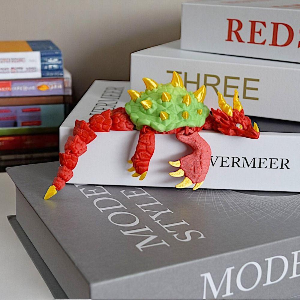 Big Eyes 3D Printed Dragon Turtle Model Realistic Design Plastic Material Articulated Dragon Turtle Doll Creative Sculpture