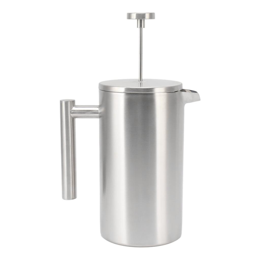 Cafetière à piston Lave-vaisselle Double paroi isolée Inoxydable Acier inoxydable Cafetière à piston avec filtre 1L