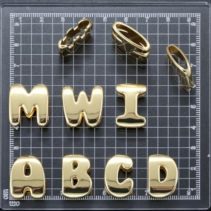 1Pcs Silvery Large/Small Polished Bead Letter Charm Pendant Suitable for Handmade Jewellery Accessories 1 Piece: VZ518