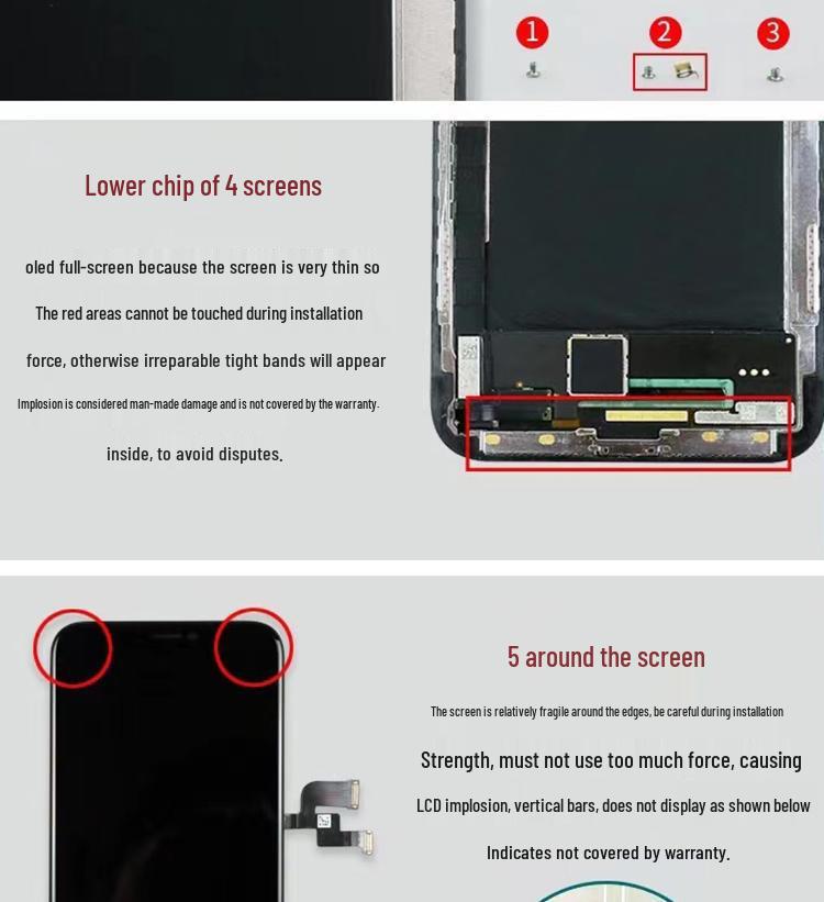 Compatible with Apple X/iPhone X/XS Max/XR/11 Pro Max/12 Mini Screen Assembly & Disassembly.