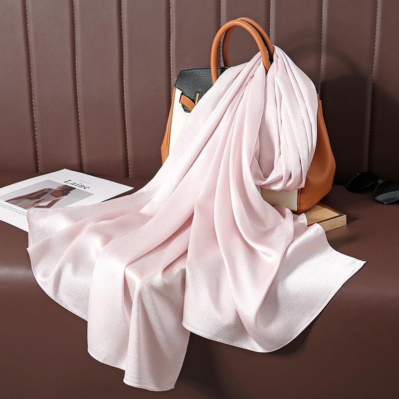 Solid Color Luxury Fashion Women Hijab Scarf Long Silk Soft Comfortable Scarves Shawl Muffler Neckerchief Outdoors Bandanna Lady