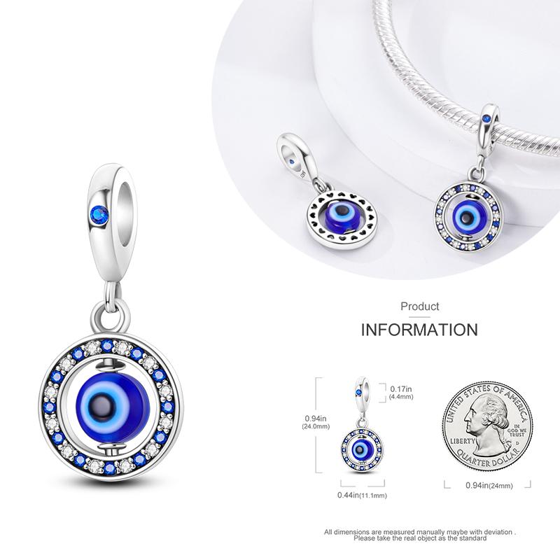 Copper Blue Eyes And Palm Charms Crucifixion Beads Women Girlfriends Jewelry Gift