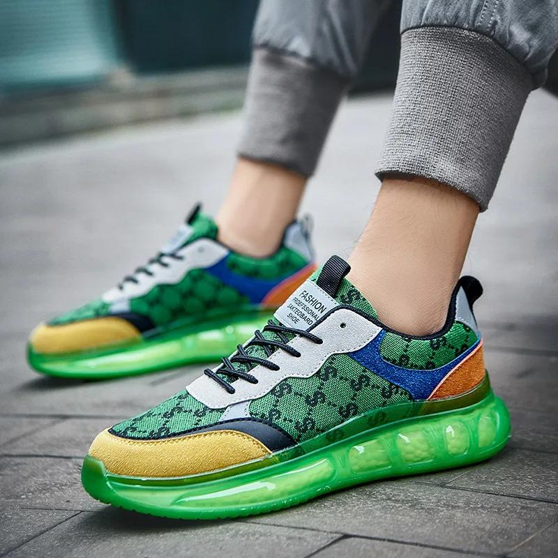 Fashion 2024 Latest Men's Thick Soled Height Increasing Versatile Casual Shoes Fashionable Campus Style Youth Running Sports Shoes