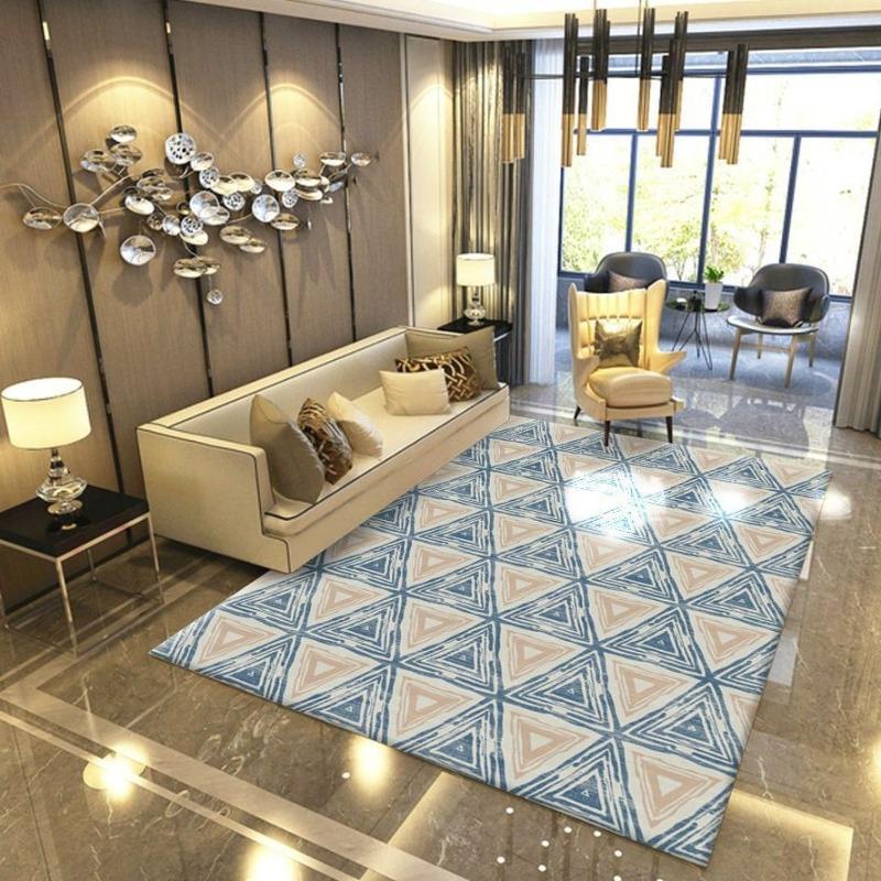 Classic Nordic Luxury Grid Style Living Room Coffee Table Mat Fashion Household Large Area Rug Bedroom Bedside Carpet Beautiful