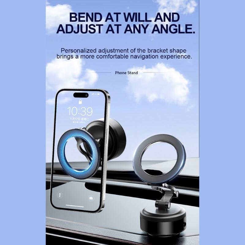 Electric Vacuum Magnetic Suction Phone Bracket with Strong Suction Cup for Navigation Driver Passenger Easy Installation