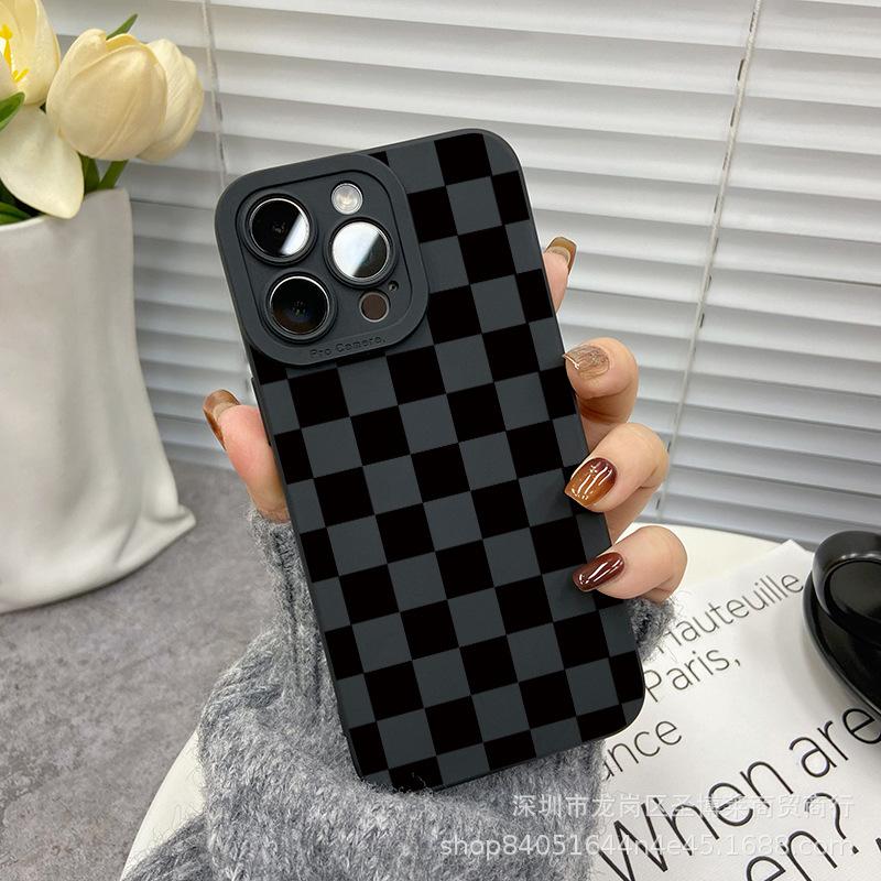 Black Grid for Apple 15 Mobile Phone Case Iphone12promax Case 14/13/11/XSMAX Pupil Eye 16